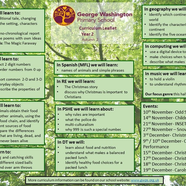Click here to view our Autumn 2 Curriculum Leaflet!