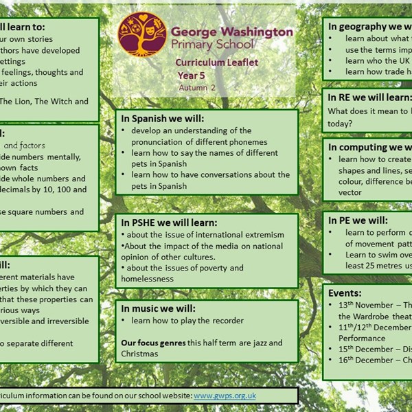 Click here to view our Autumn 2 Curriculum Leaflet!