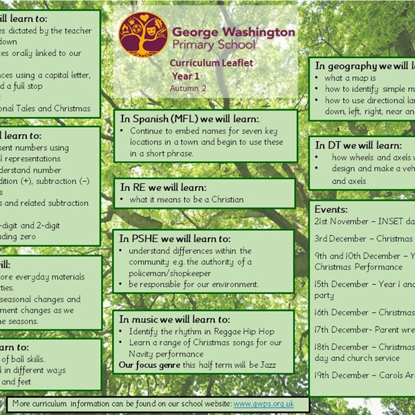 Click here to view our Autumn 2 Curriculum Leaflet!