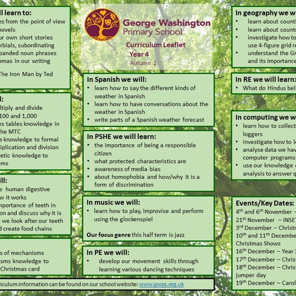 Click here to view our Autumn 2 Curriculum Leaflet!